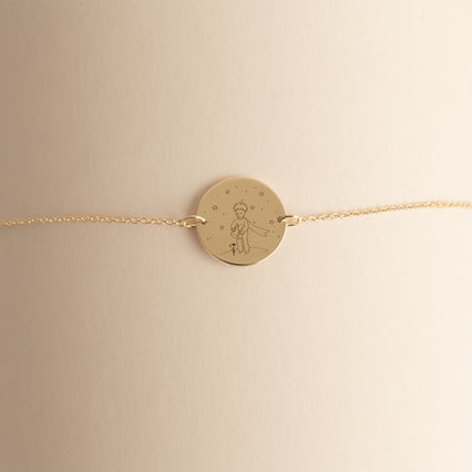 Silbernes Armband Der Kleine Prinz mit Rose und Gravur