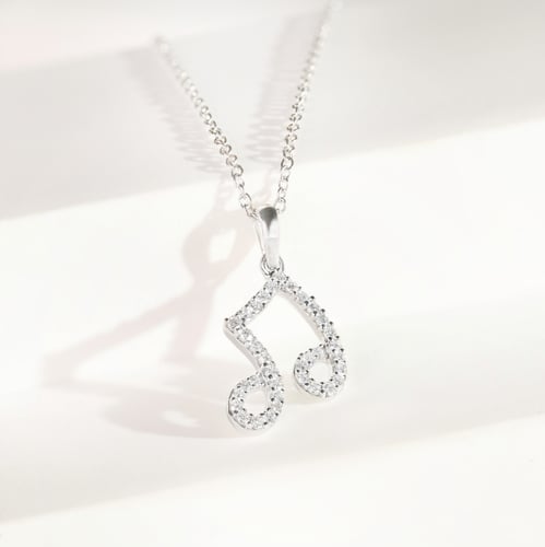 Anhänger aus Gold mit Lab Grown Diamanten in Form einer Note Ariel
