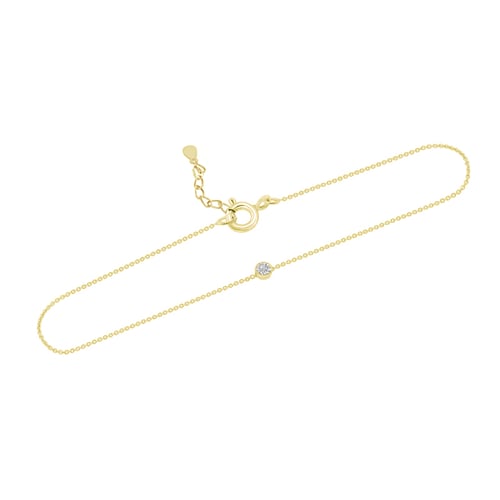 Silbernes minimalistisches Armband mit einem Diamanten Bonato