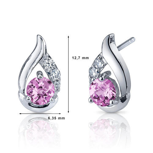 Ohrringe in Silber mit Rosa Saphir 2226