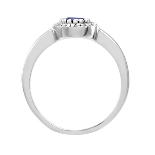 Goldring mit zentralem Saphir mit Diamanten Tafne