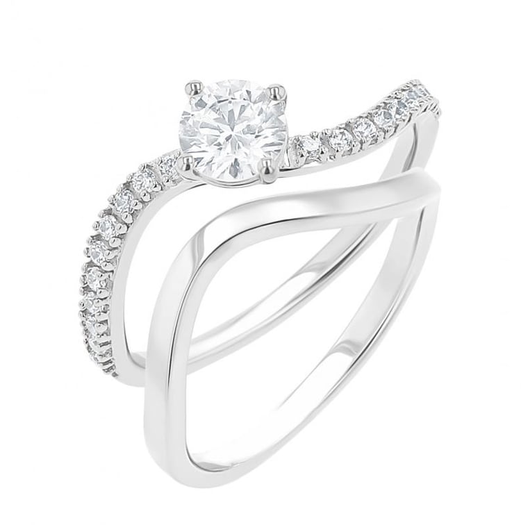 Verlobungs-Set aus Ringen mit Lab Grown Diamanten