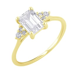 Verlobungsring mit Moissanit und Lab Grown Diamanten Miha