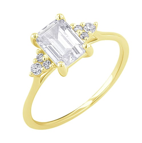 Verlobungsring mit Moissanit und Lab Grown Diamanten Miha