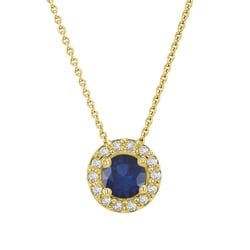 Halo-Anhänger mit Saphir Vicky