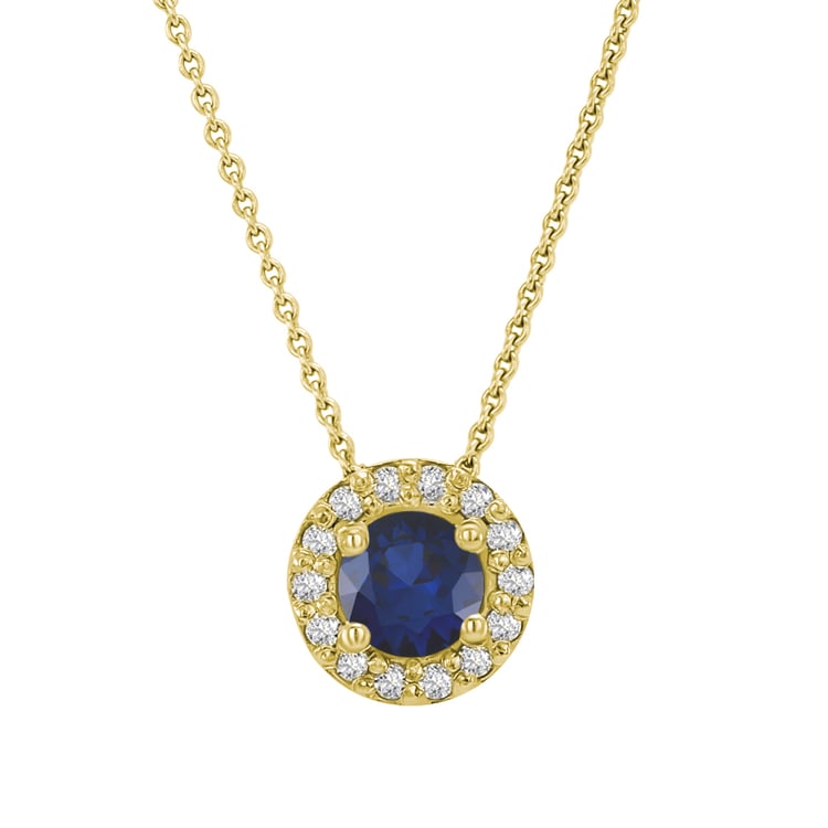 Halo-Anhänger mit Saphir Vicky