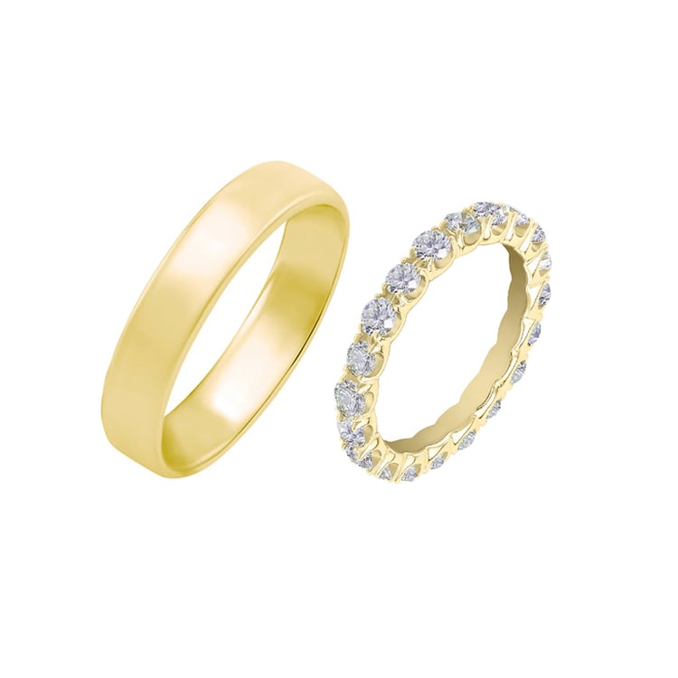 Eheringe aus Eternity-Ring mit Lab Grown Diamanten und einem breiten Komfort-Ring Sykes 102245