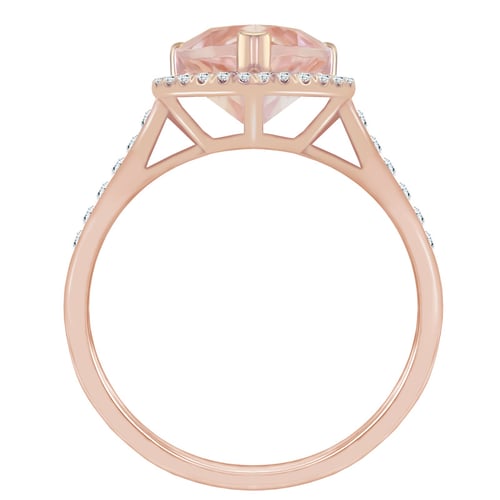 Goldring mit herzförmigem Morganit und Diamanten Rena