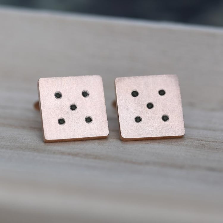 Goldene Manschettenknöpfe mit schwarzen Diamanten Orien 9431