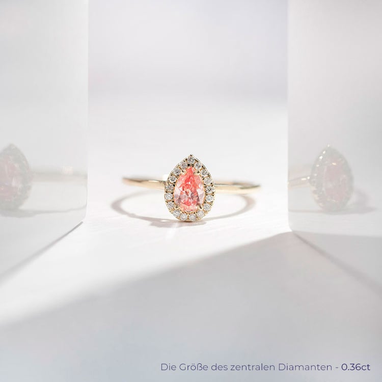 Verlobungsring mit einem zertifizierten fancy pink Lab Grown Diamanten Simone 114136