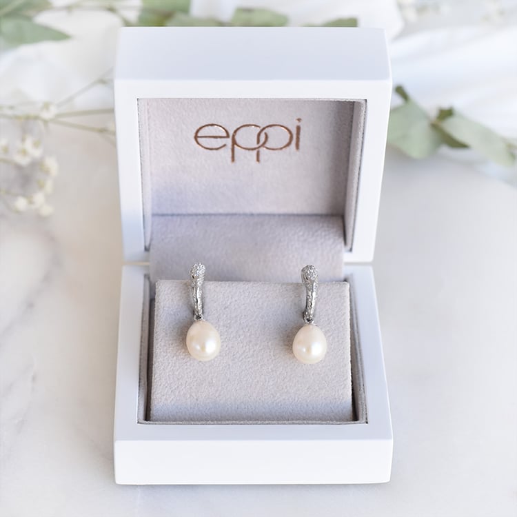 Hängeohrringe mit Perlen und Zirkonia Tanja 88043