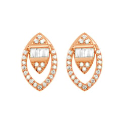 Goldene Ohrringe in Mandelform mit Diamanten Birgit