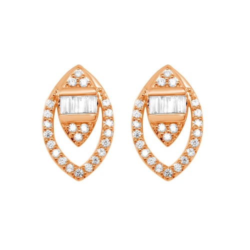 Goldene Ohrringe in Mandelform mit Diamanten Birgit