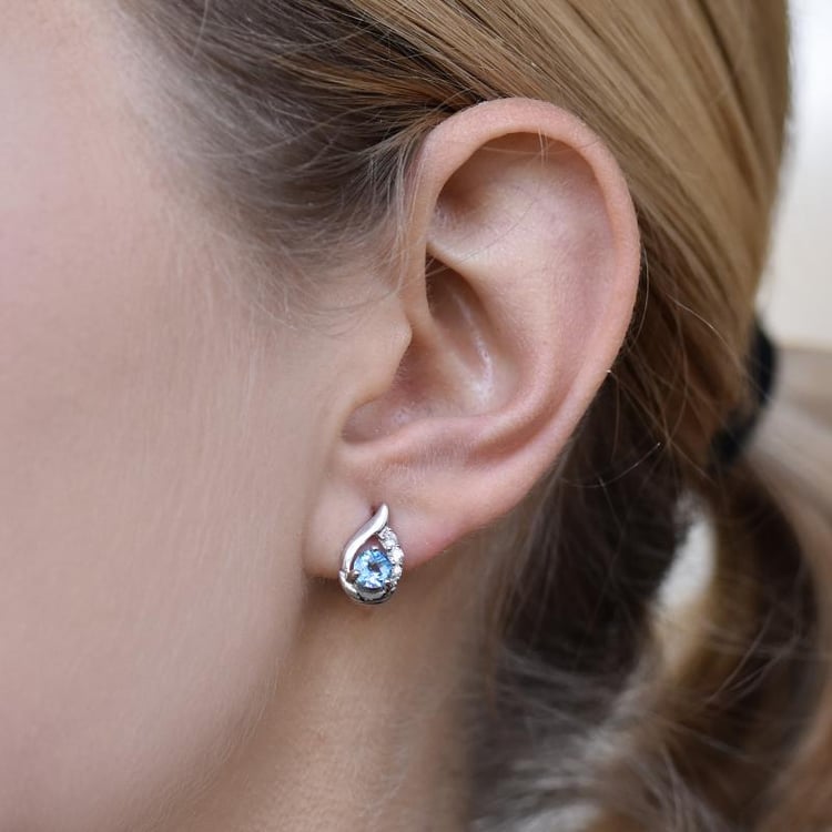 Elegante Ohrringe aus Silber mit Schweizer Topas und Zirkonia Edily 15303