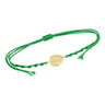 String-Armband mit einem silbernen Blatt der Monstera