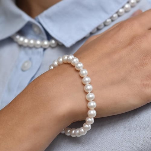 Goldenes Armband mit 7 - 7.50 mm Perlen Locat