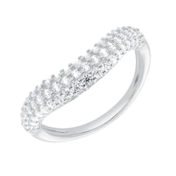 Gewellter halber Eternityring aus Silber mit Diamanten Sven