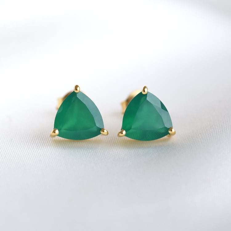 Zarte Ohrringe aus Silber mit grünen Onyxen Nellie 78669