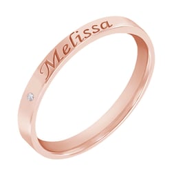 Goldring mit Diamant und Gravur Ihrer Wahl Lexis
