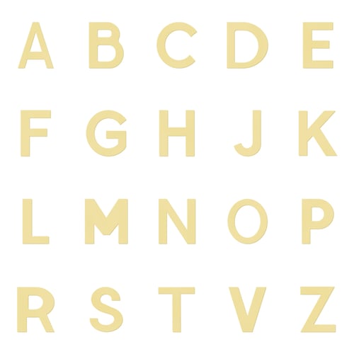 Goldene Ohrstecker mit Buchstaben Alphabet
