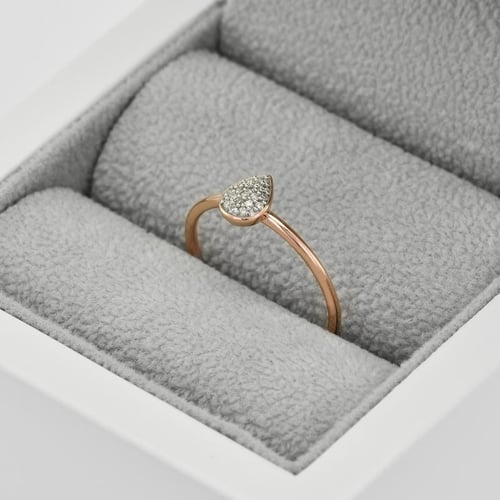 Goldring mit Tropfen voller Diamanten Lestia
