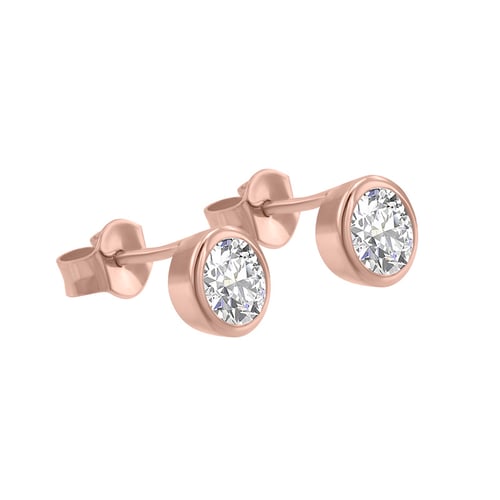 Bezel-Ohrringe mit Moissanit Wetty