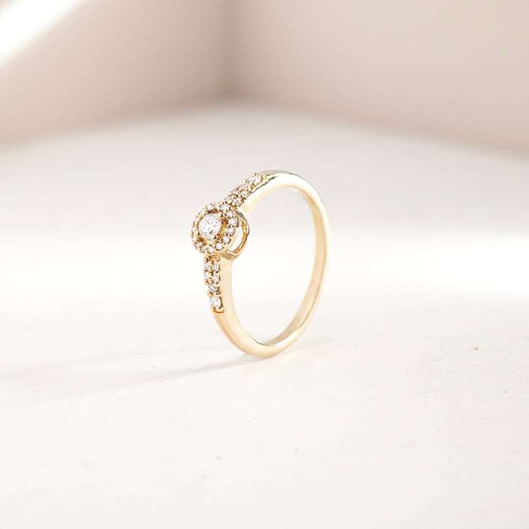 Silberner Halo-Ring mit Lab Grown Diamanten Mourise 146560