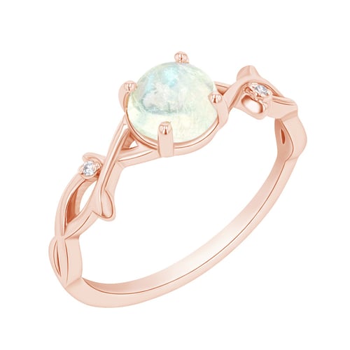 Romantischer Ring mit Mondstein und Diamanten Makena