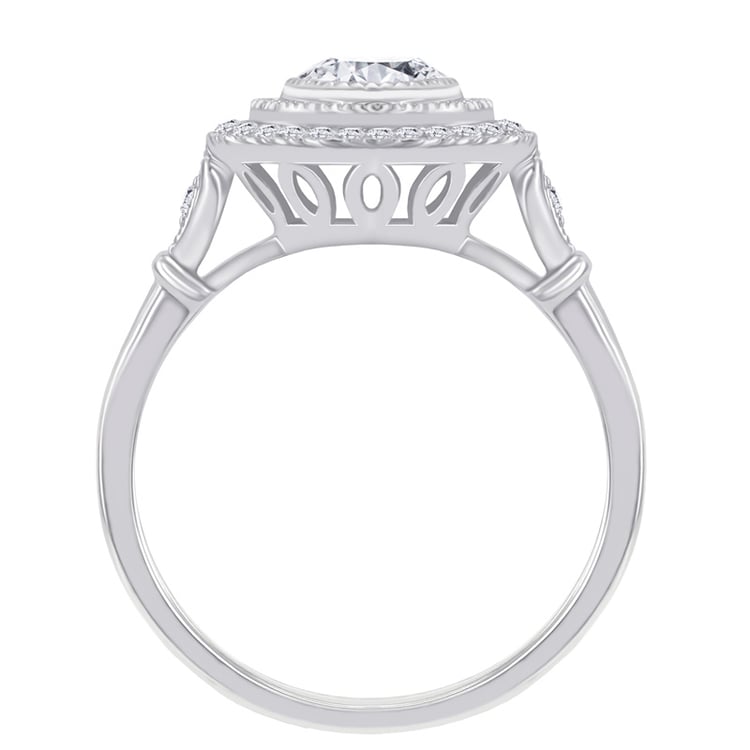 Halo Goldring mit Moissanit und Diamanten Odelle 47890