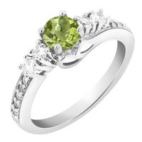 Romantischer Silberring mit Olivin und Zirkonia Tereza