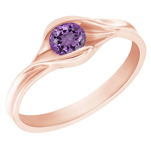 Goldring mit lila Amethyst Aliena
