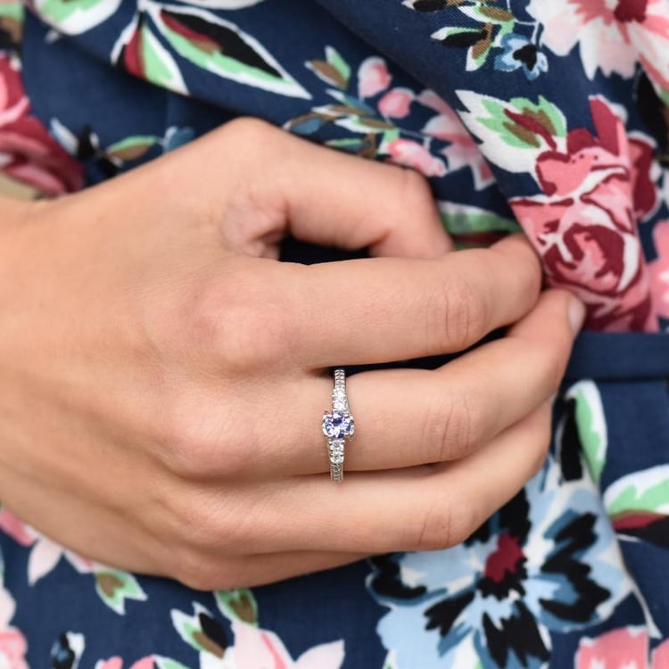 Tansanit-Ring aus Silber mit Zirkonia Tereza 25600