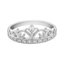 Goldring mit Krönchen und Diamanten Alpana