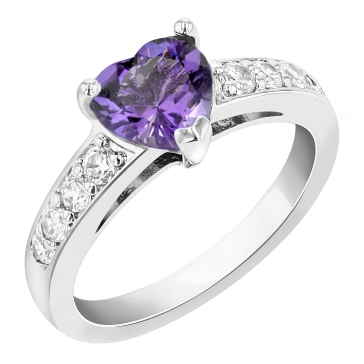 Amethystherz im Silberring Bailey