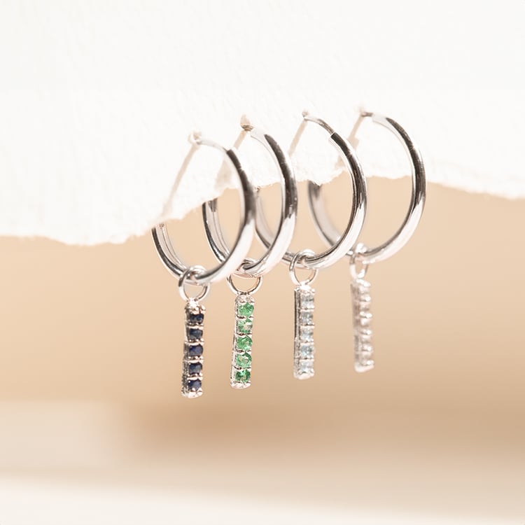 Goldene Hängeohrringe mit blauen Saphiren Elaine 138273