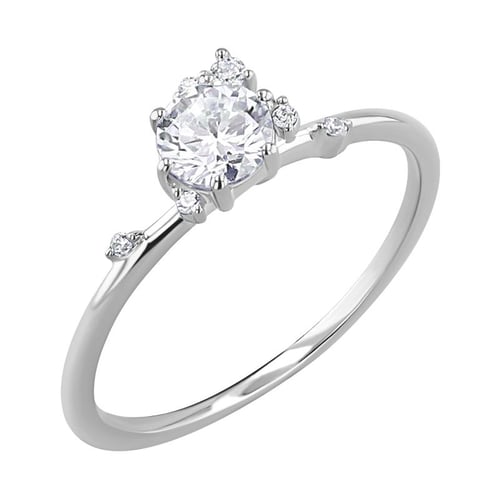 Cluster-Ring mit Lab Grown Diamanten Rosa