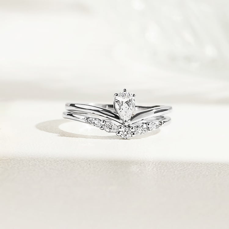 Originelles Verlobungs-Set aus Ringen mit Lab Grown Diamanten 156081