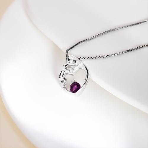 Anhänger Mutter und Kind mit Granat und Diamant Ella