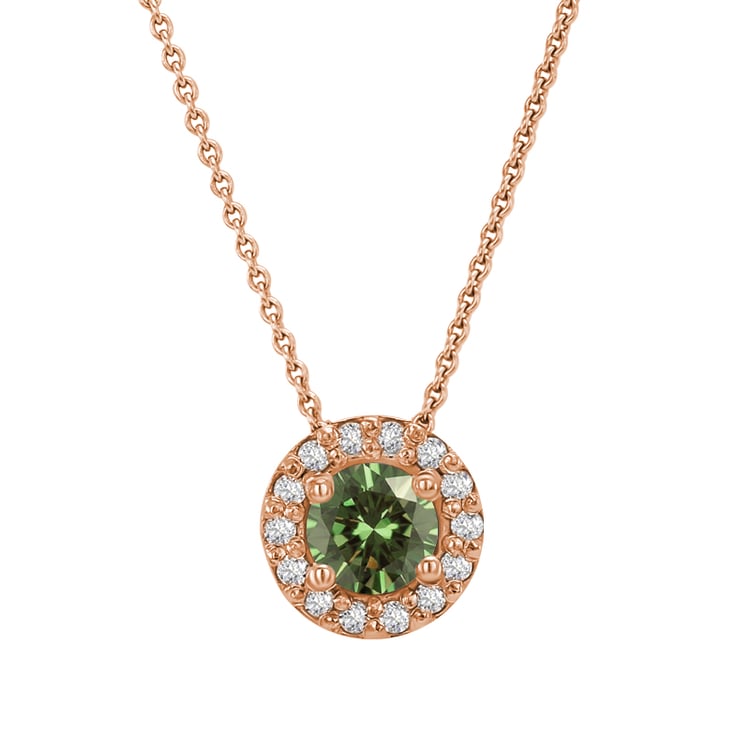 Halo-Anhänger mit grünem Diamanten Vicky 32239