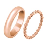 Untraditionelle goldene Trauringe mit Seilmotiv Aase