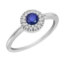 Goldring mit zentralem Saphir mit Diamanten Tafne