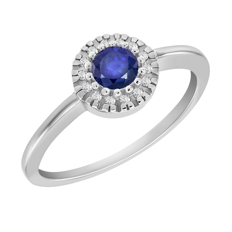 Goldring mit zentralem Saphir mit Diamanten Tafne