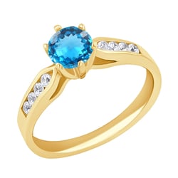 Verlobungsring mit Topas und Diamanten Mita