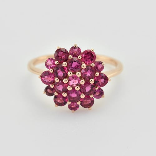 Goldring mit Blüte aus Turmalinen Fannie