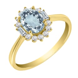 Aquamarinring mit Diamanten Sajani
