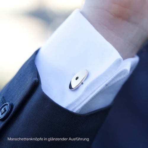Manschettenknöpfe aus Platin mit schwarzen Diamanten Obert