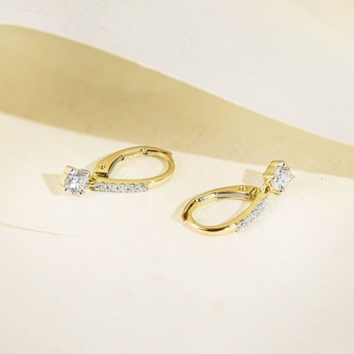 Silberne Hängeohrringe mit 0.2ct natürlichen Diamanten Sumaya
