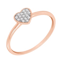 Ring in Herzform voller Diamanten Ubline
