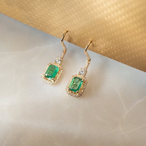 Ohrringe mit Smaragden und Diamanten Chianna