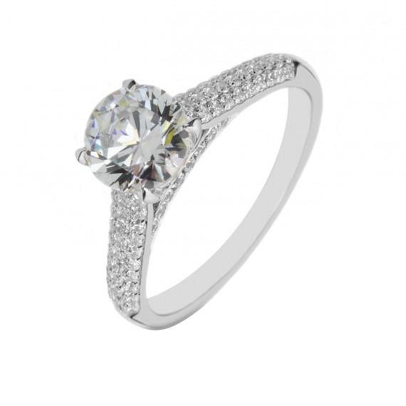 Platinring mit Diamanten